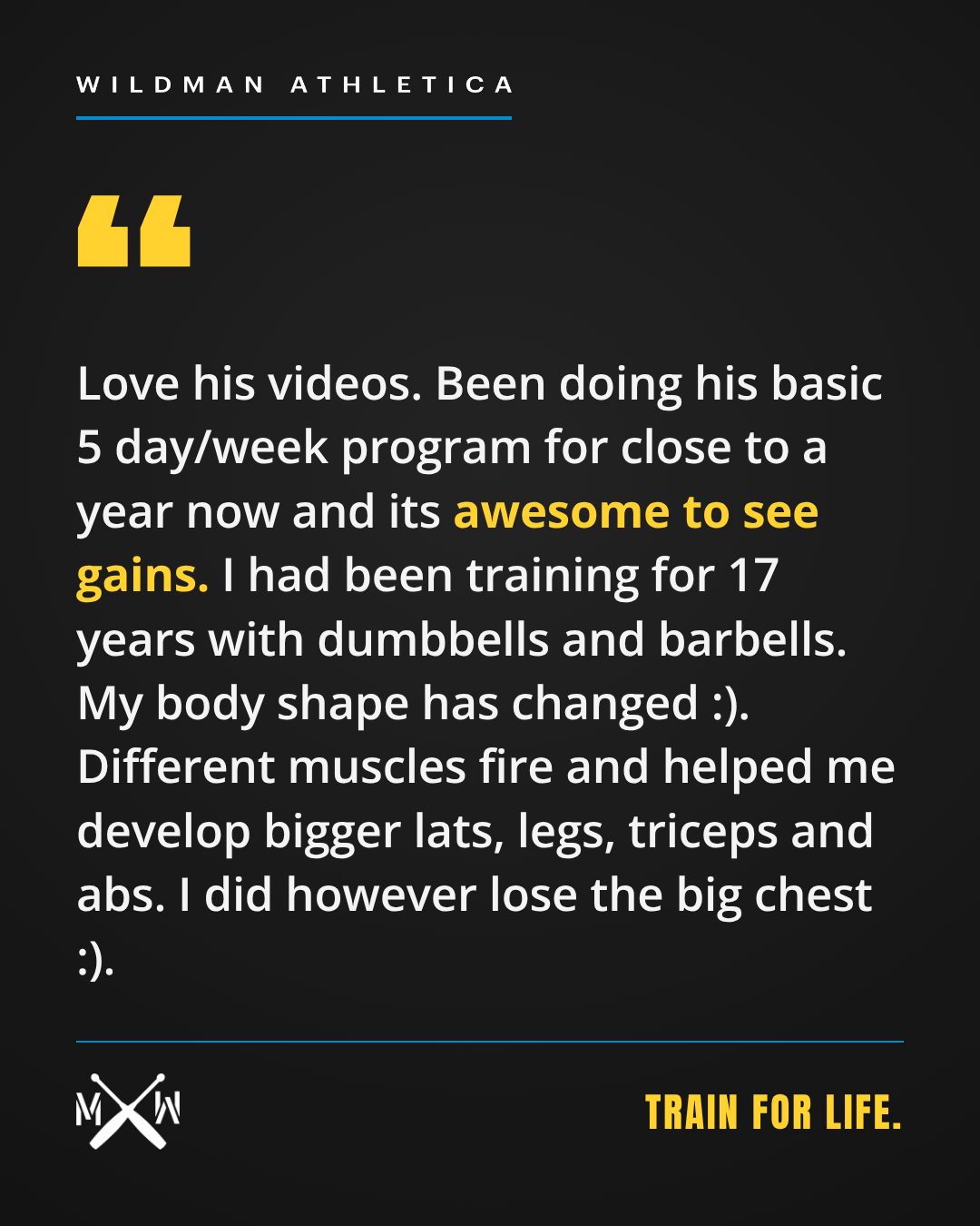 Testimonial: Close to a year on the basic 5 day/week program and seeing gains
