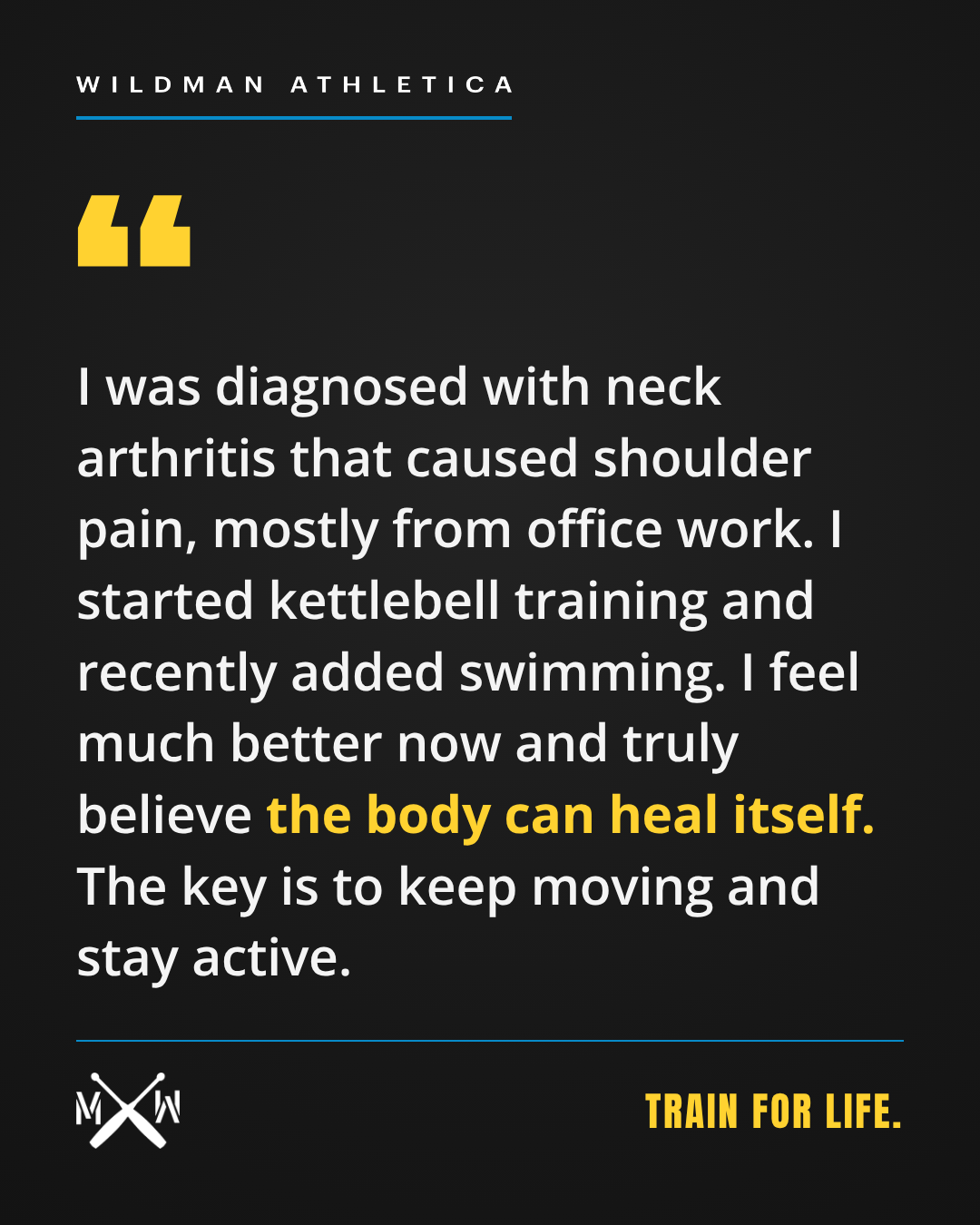 Testimonial: Neck arthritis and shoulder pain improved; the body can heal itself