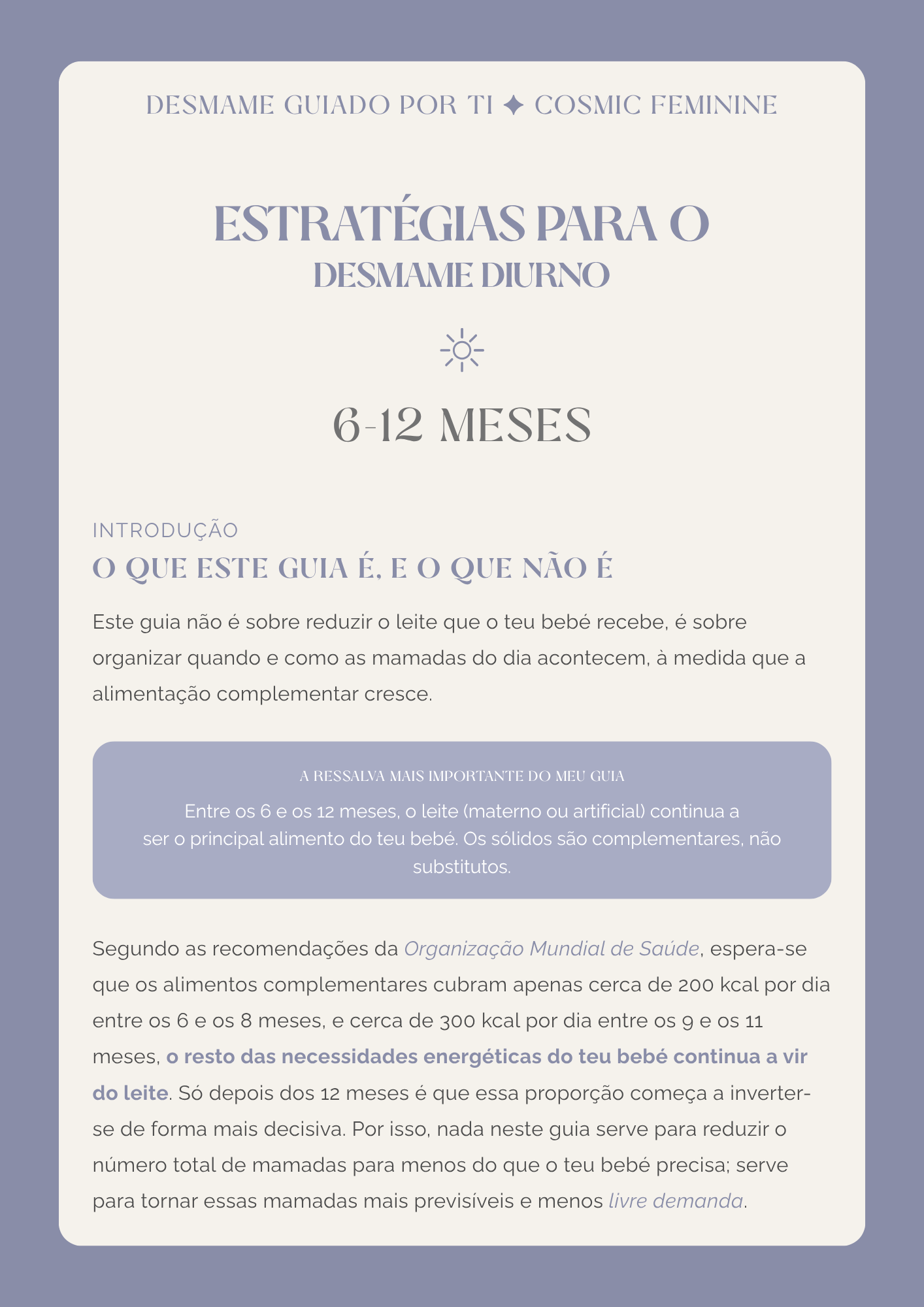 Guia de Estratégias para o Desmame Diurno