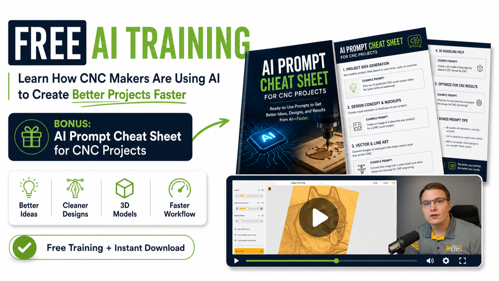 Free training covering five practical ways to use AI with a CNC machine