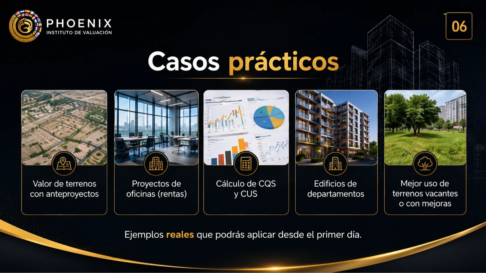 Casos prácticos: terrenos, oficinas, cálculo de COS y CUS, departamentos y terrenos vacantes