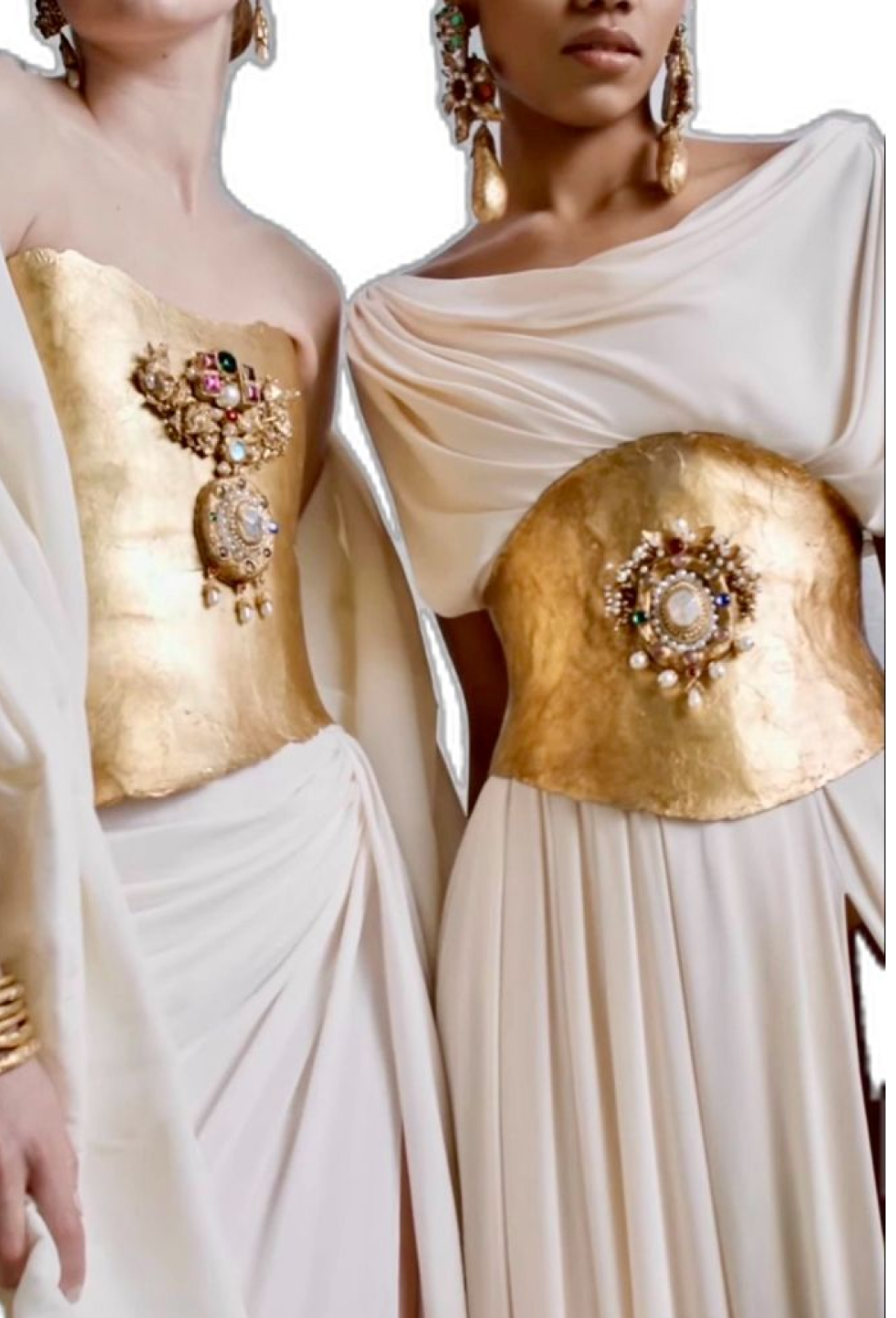 Women in cream and gold ceremonial dress