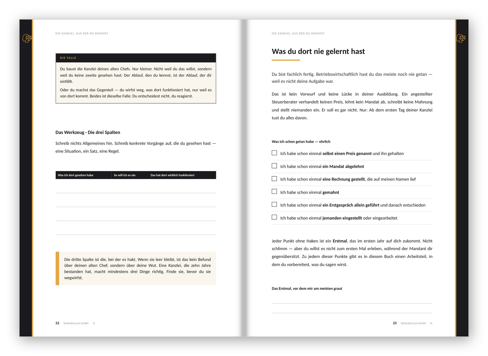 Arbeitsbuch — Seite 22/23 — die Falle, und was du dort nie gelernt hast