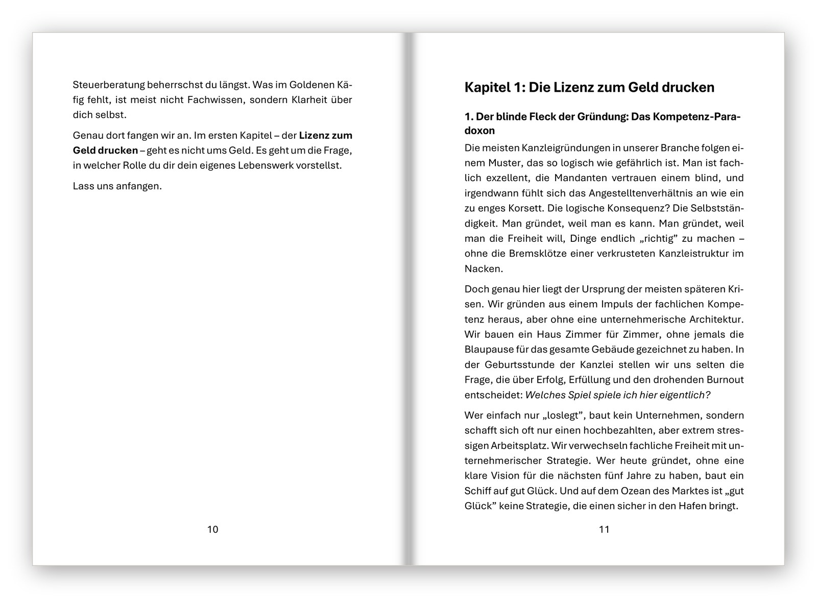 Buch — Seite 10/11 — Kapitel 1, der blinde Fleck der Gründung