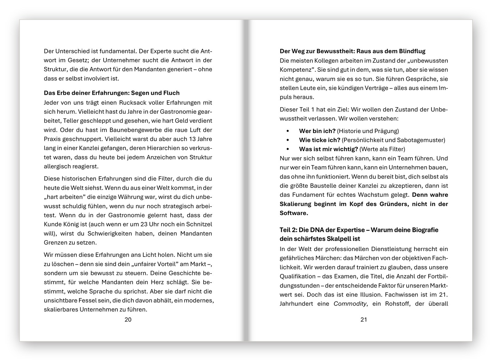 Buch — Seite 20/21 — das Erbe deiner Erfahrungen