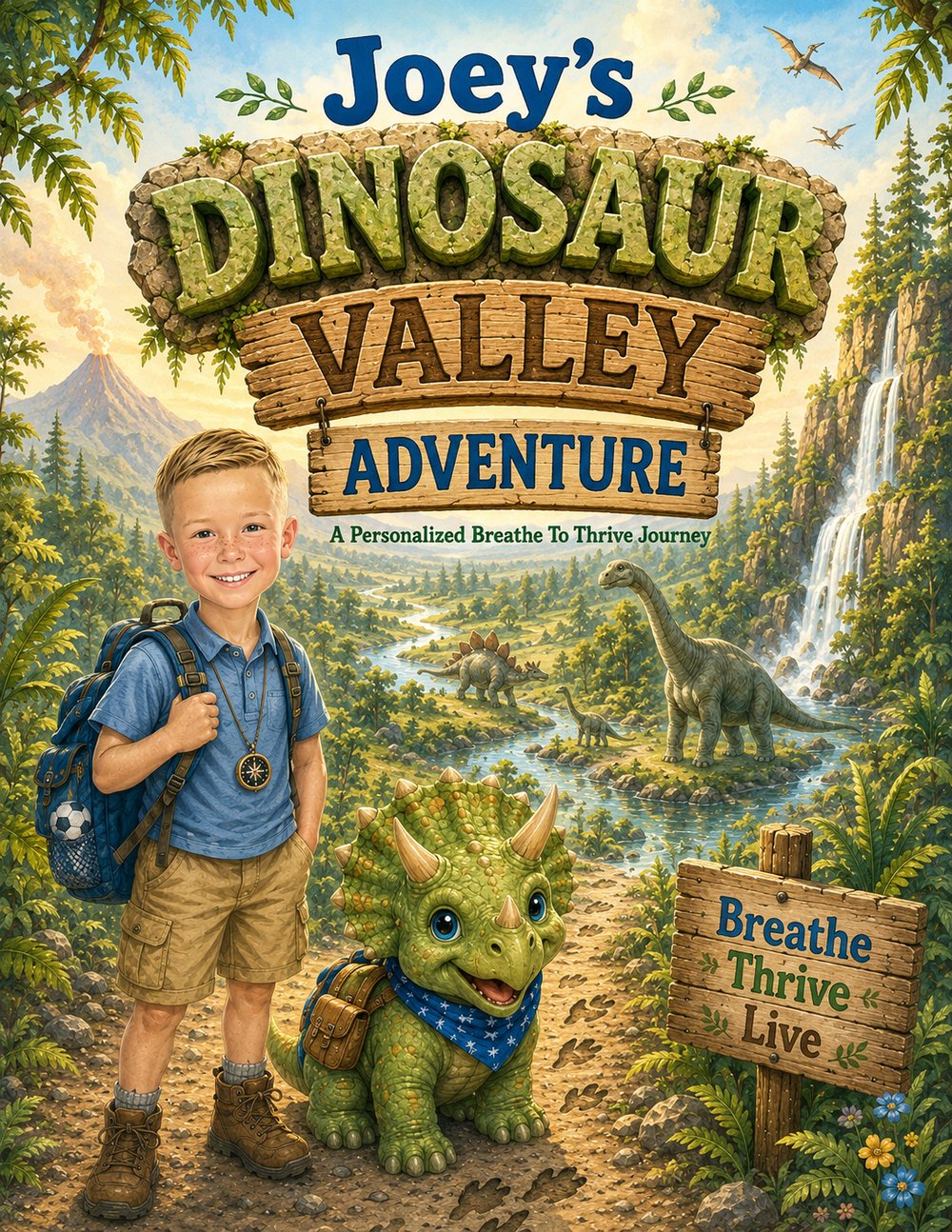 Joey's personalized Dinosaur Valley cover