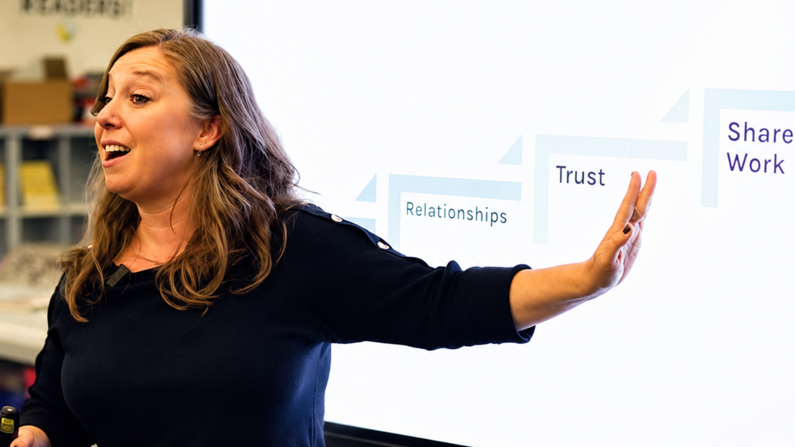 Becca Silver leading professional development with educators