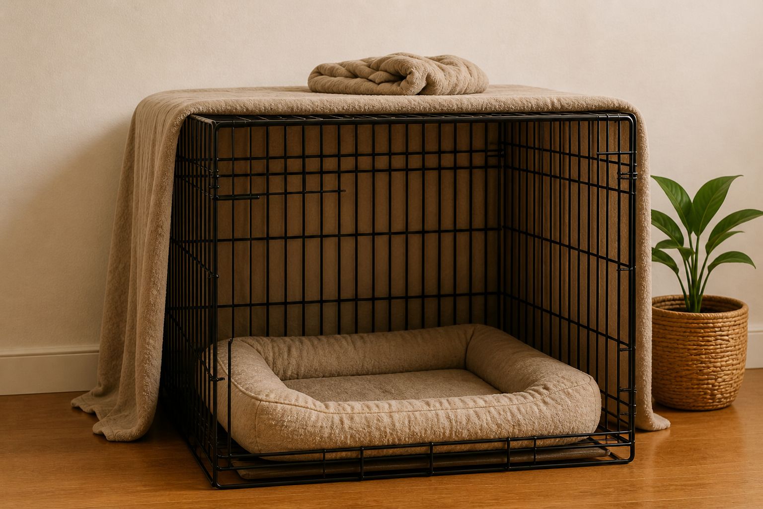 Dog crate setup