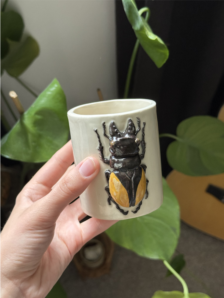 Handmade nature-inspired ceramic vessel