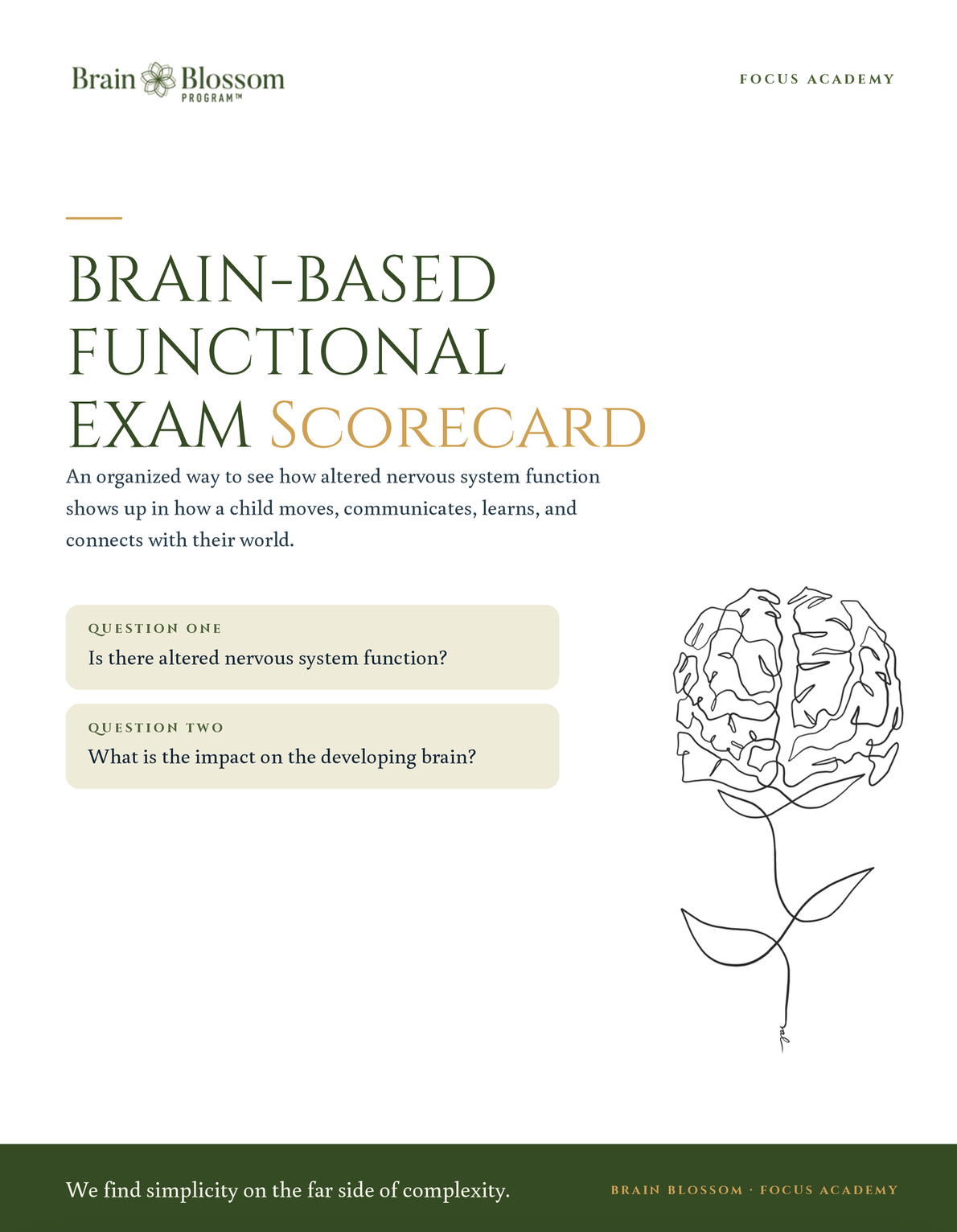 Brain-Based Functional Exam Scorecard cover