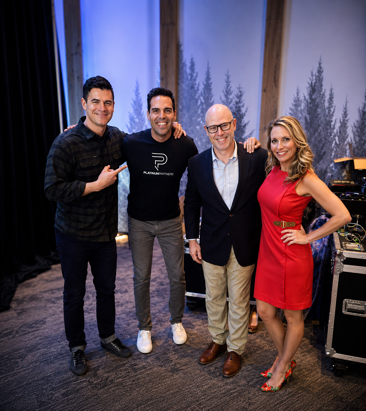 Krista Neeley backstage at HearWorld Live with Eric Sorensen and keynote speakers