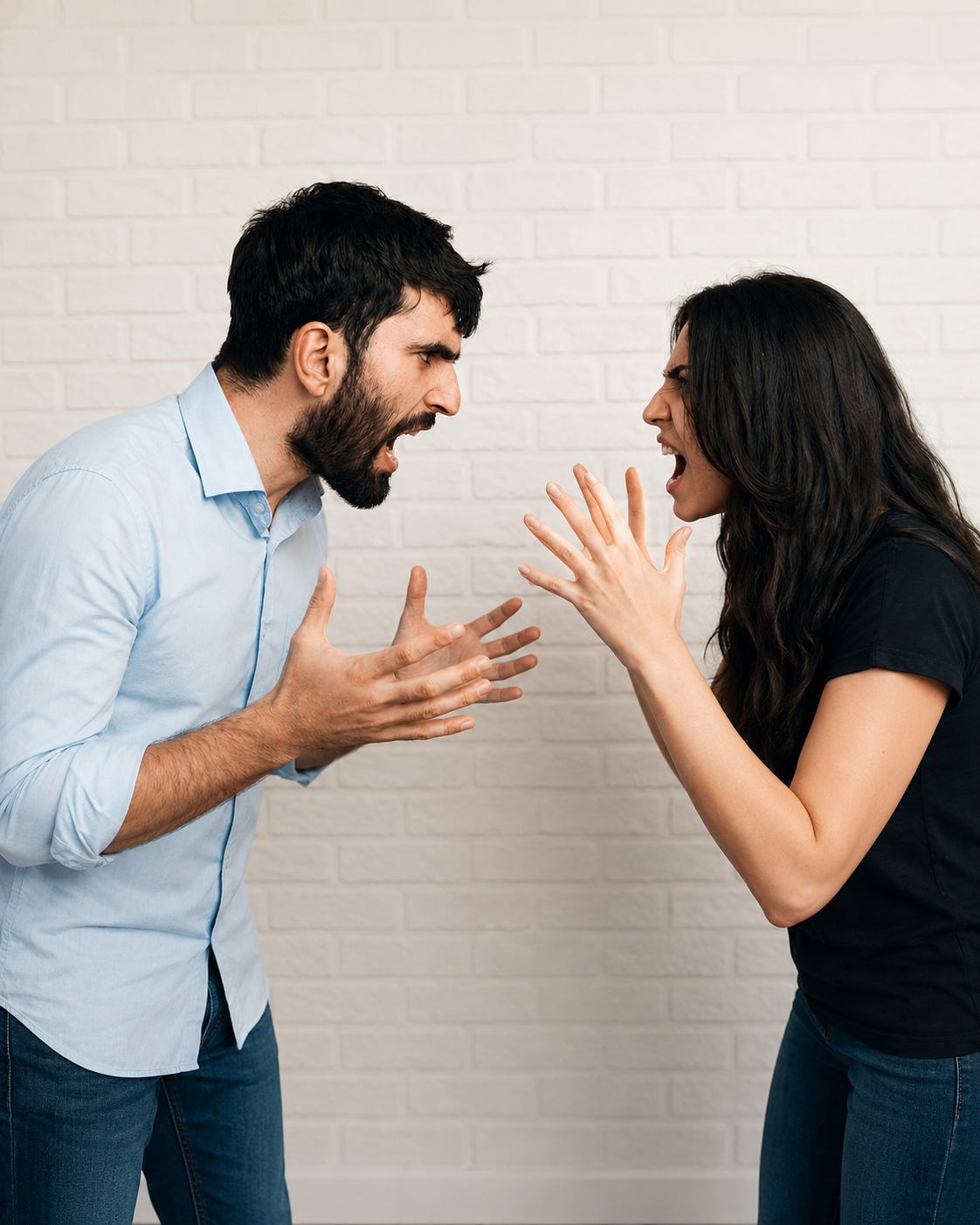 Two people having an emotional argument