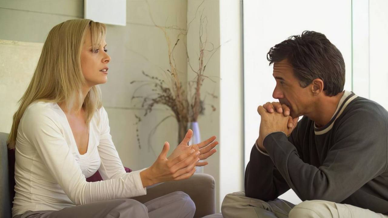 A couple reconnecting in their relationship