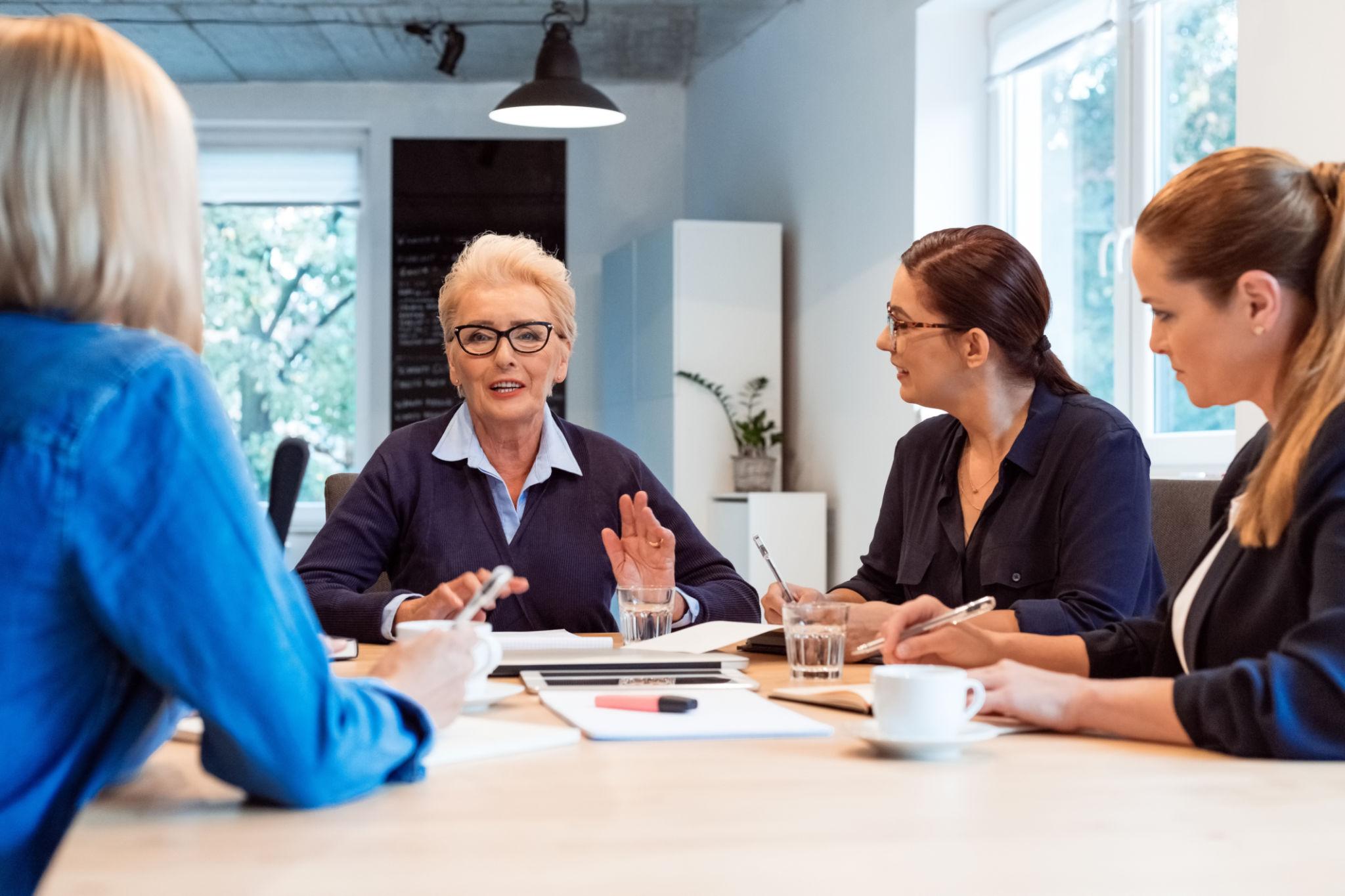 Business owners learning and working together