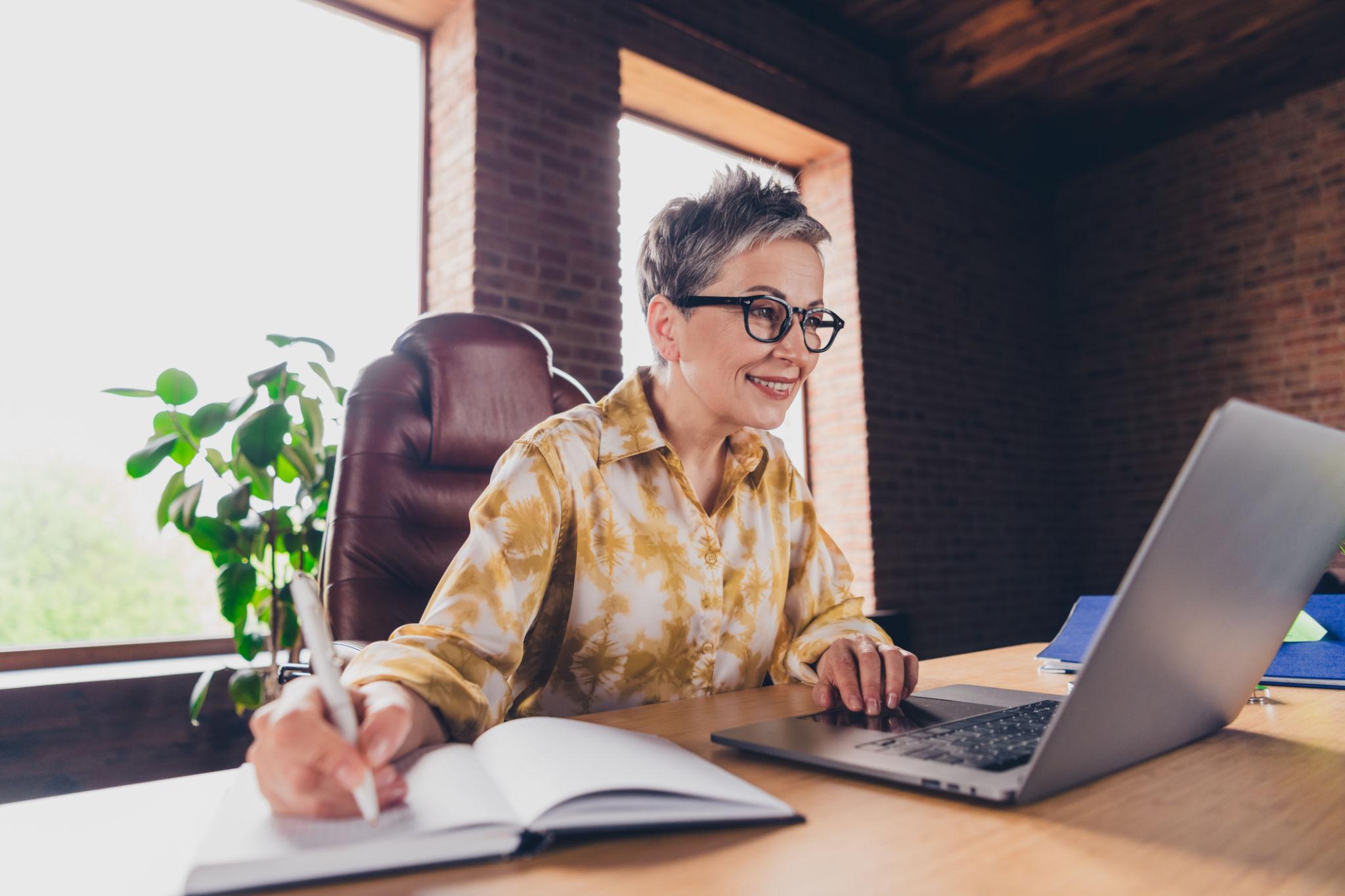 Business owner working with focus