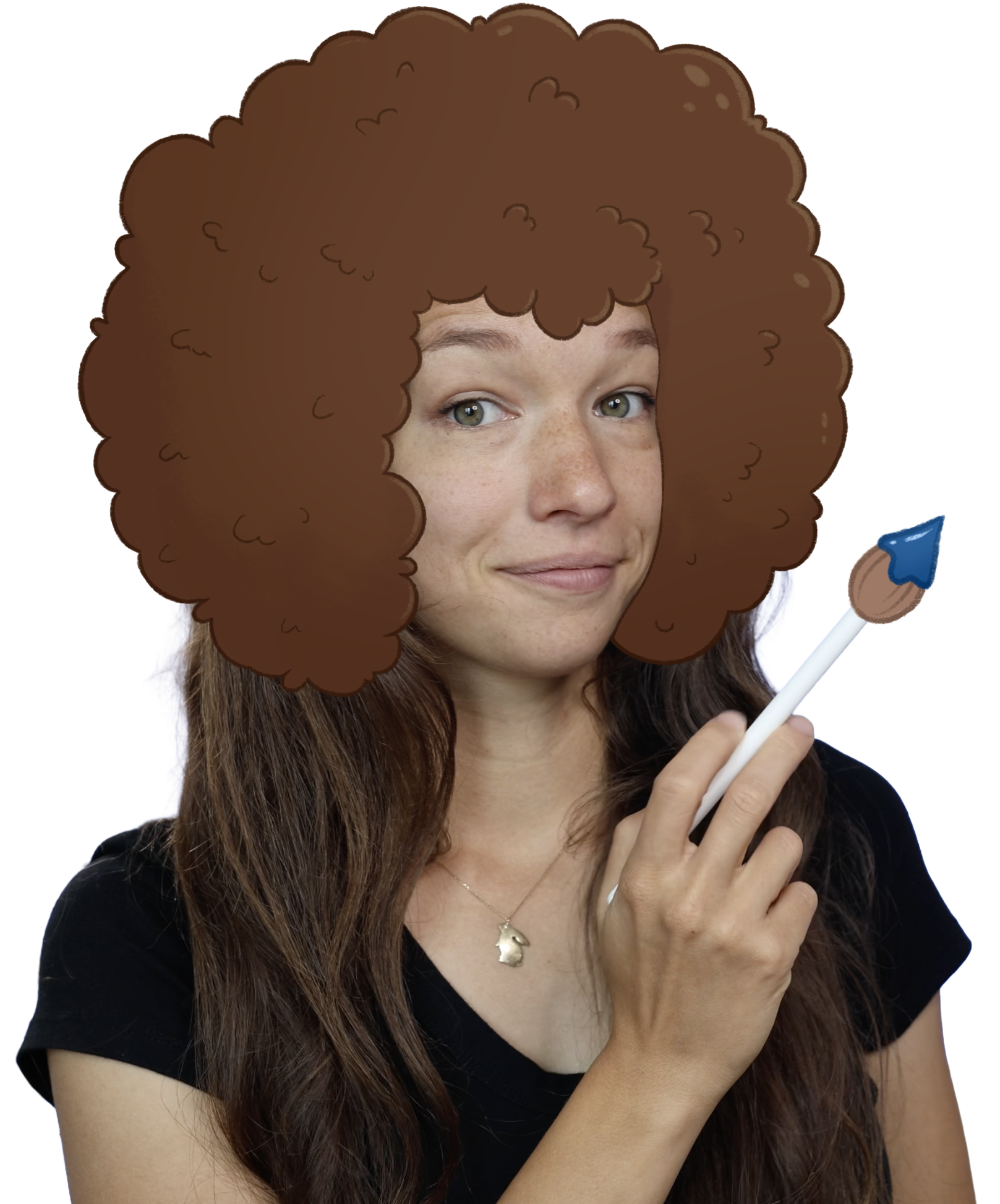 Genevieve as Bob Ross