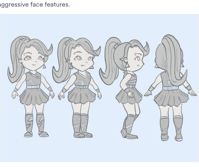 student's face model sheet