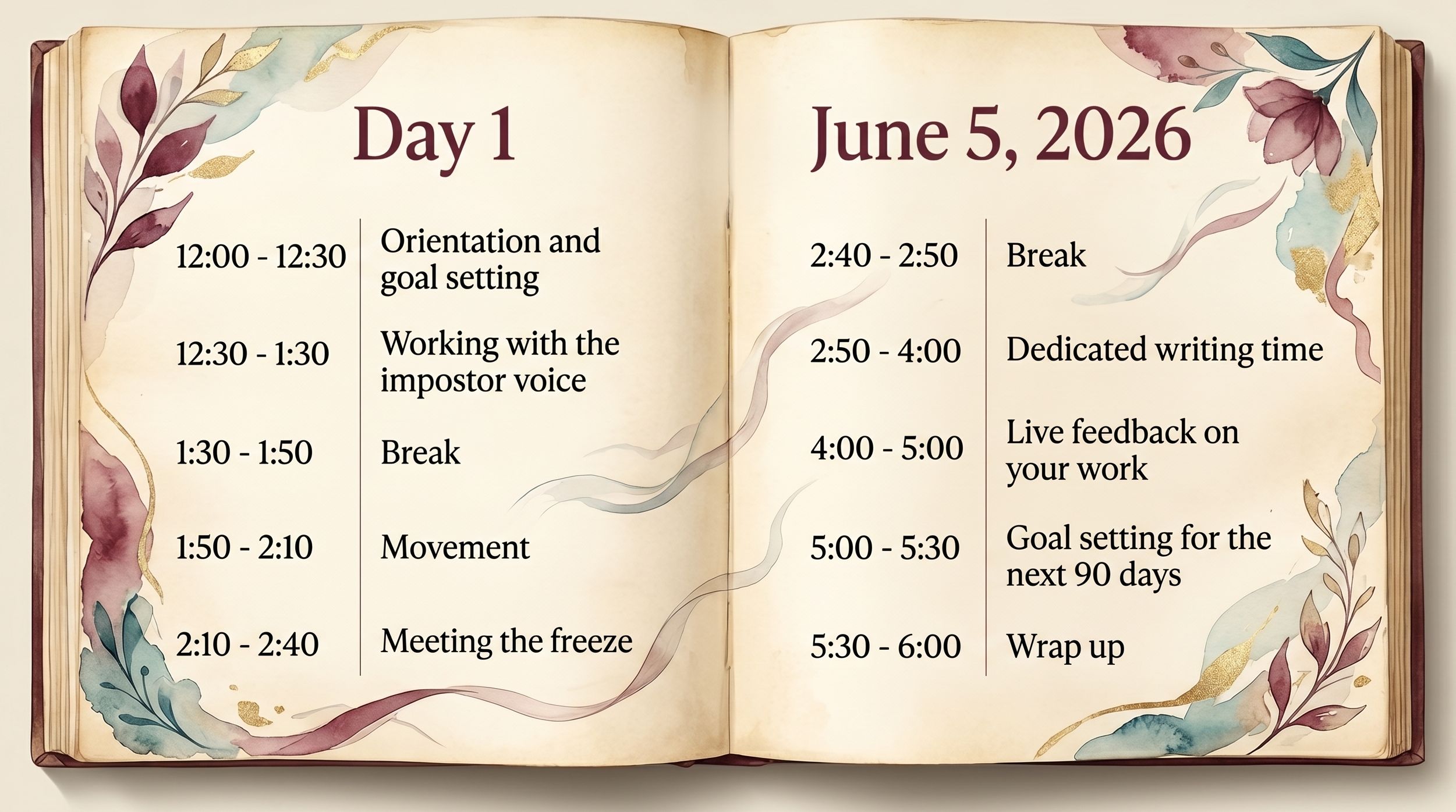 Day 1 - June 5, 2026 Schedule