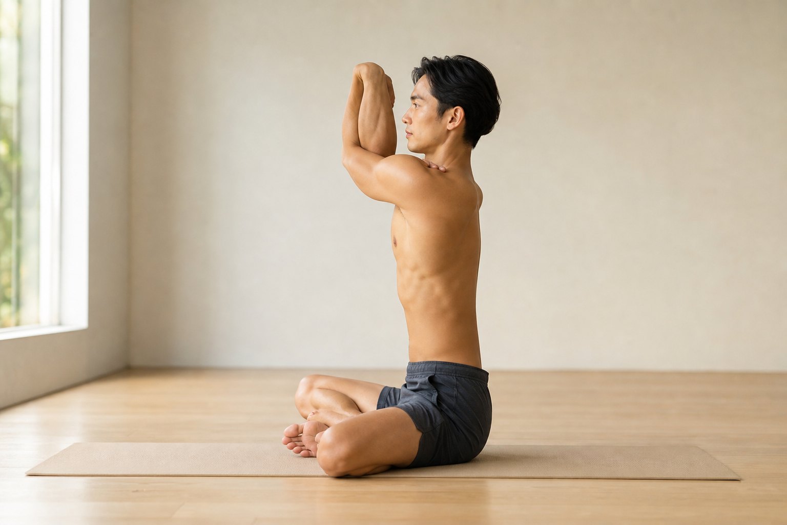 肩関節回し (スカンダ・チャクラ) の完成形 (男性)