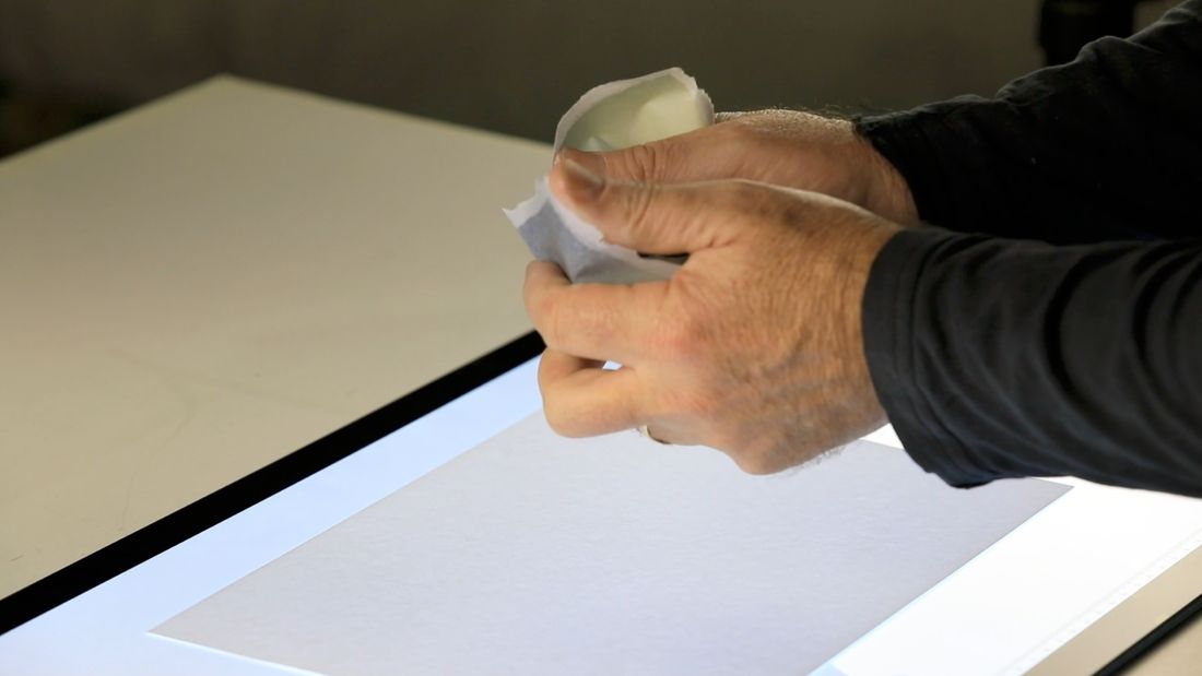 Peeling back a wet layer to raise the surface of a print