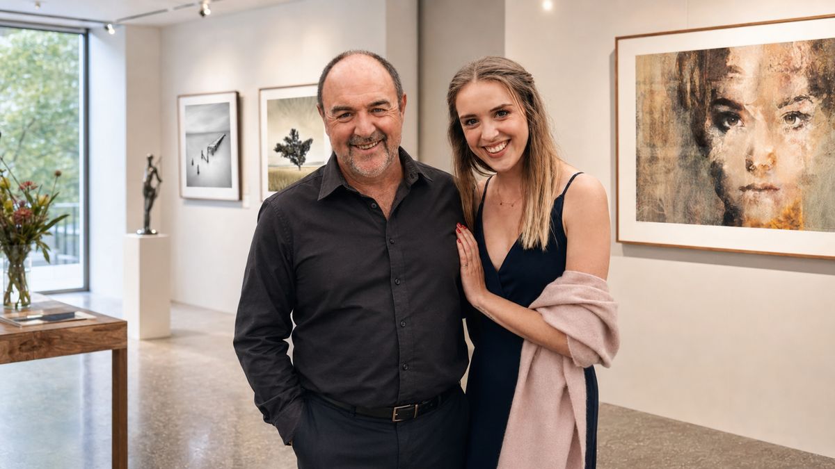 Martin Osner and Samantha Lee Osner in the Osner Gallery, Hout Bay