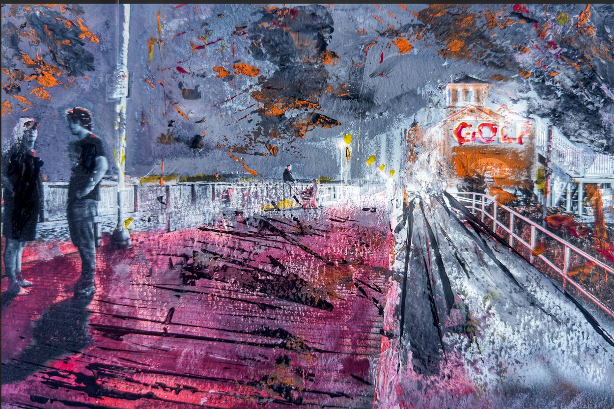 Kids on the Boardwalk, a work by David Schlosser