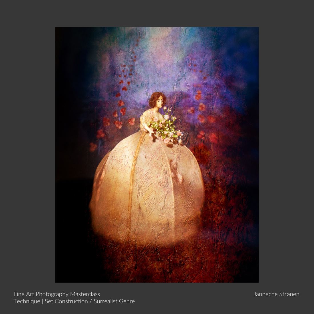Artwork made by a student of the Art Photography Academy, captioned with the artist, the title and the technique