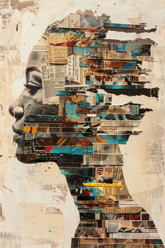 Mosaic of Headlines, Fragments of Being, Artist unknown