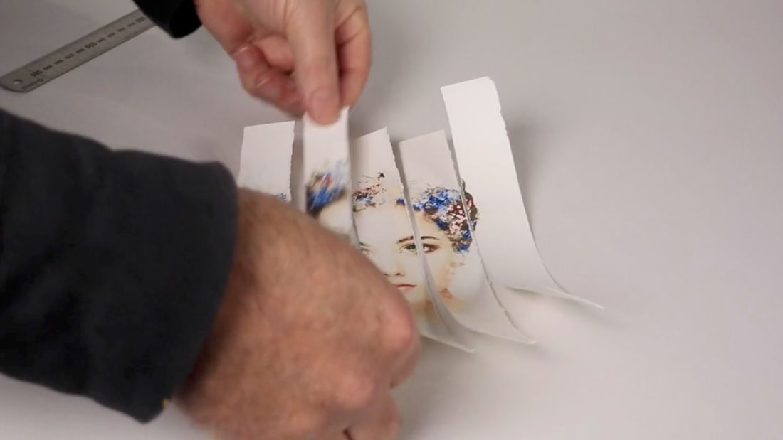 A portrait part way through the process
