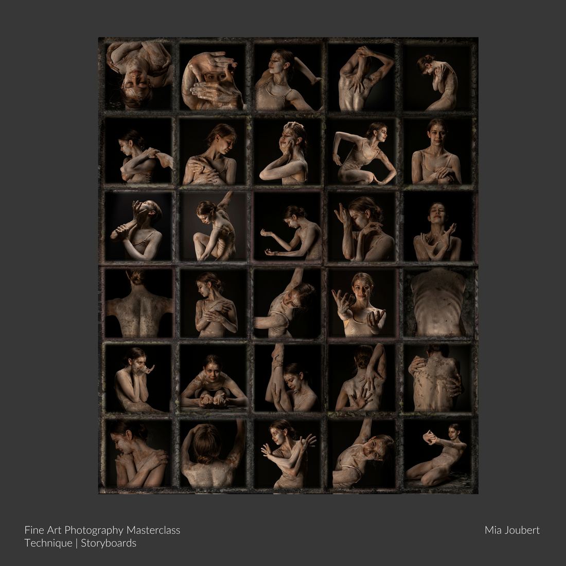 Artwork made by a student of the Art Photography Academy, captioned with the artist, the title and the technique
