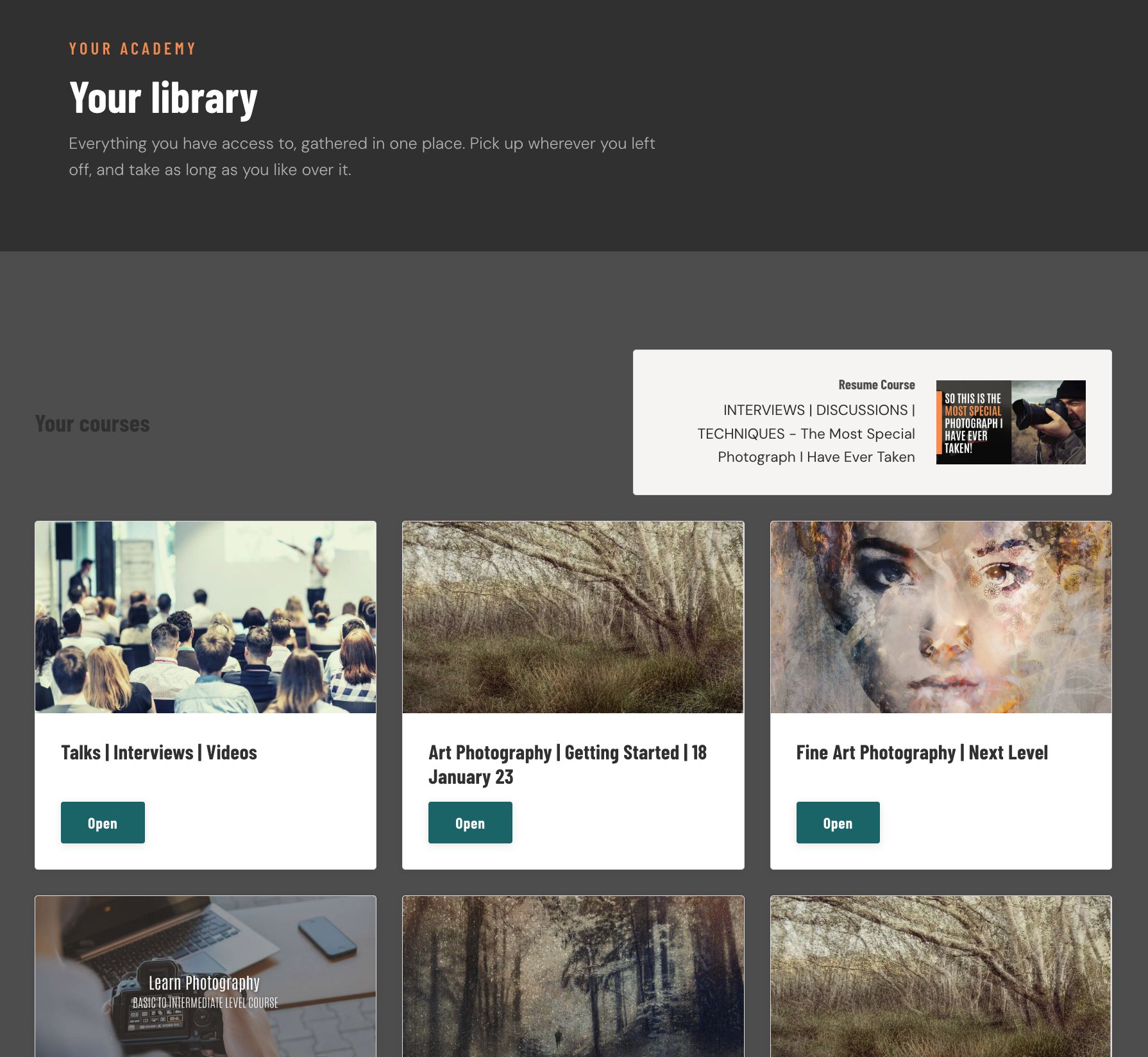 The Art Photography Academy member Library