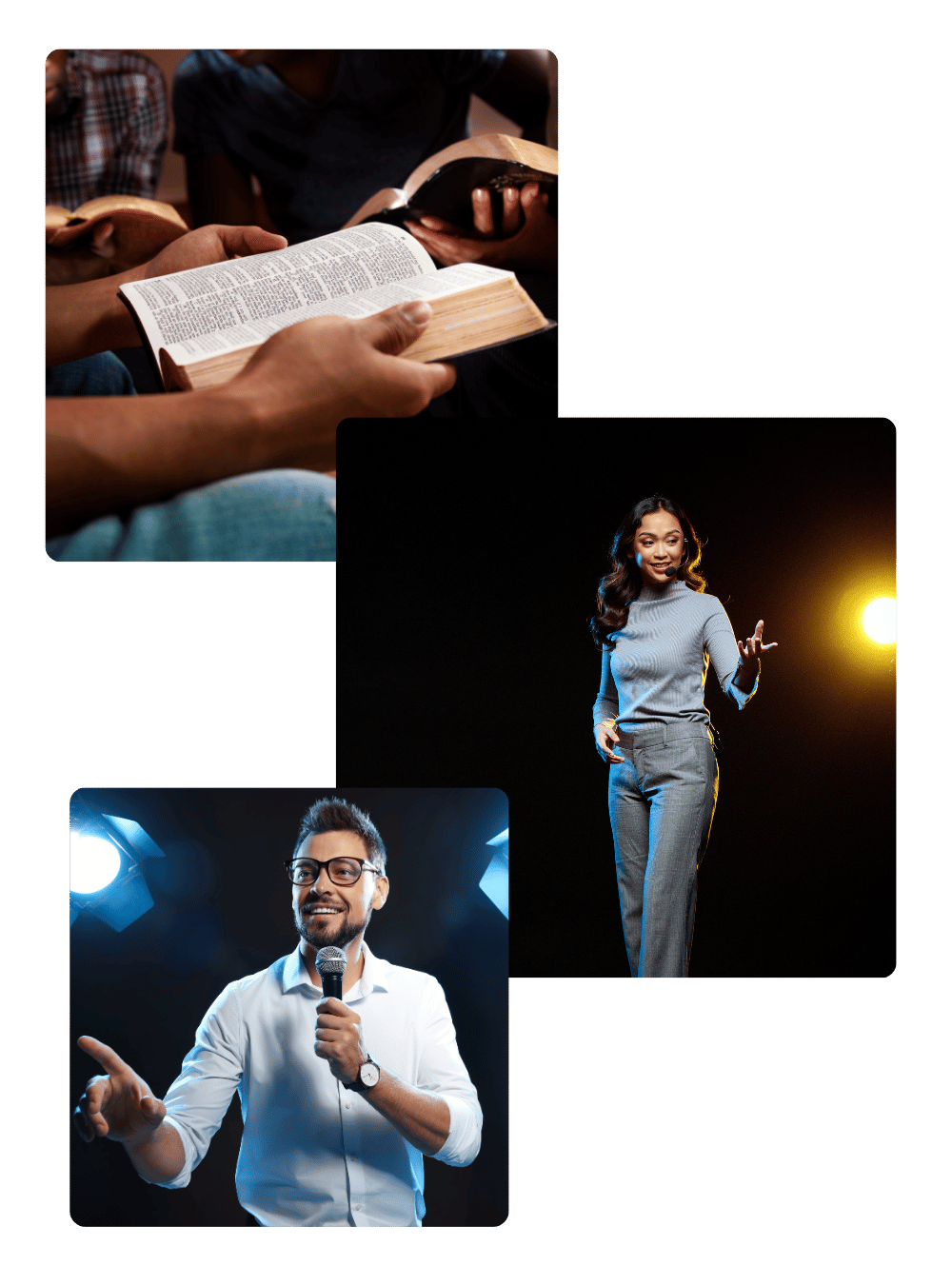 Believers studying, teaching, and explaining scripture