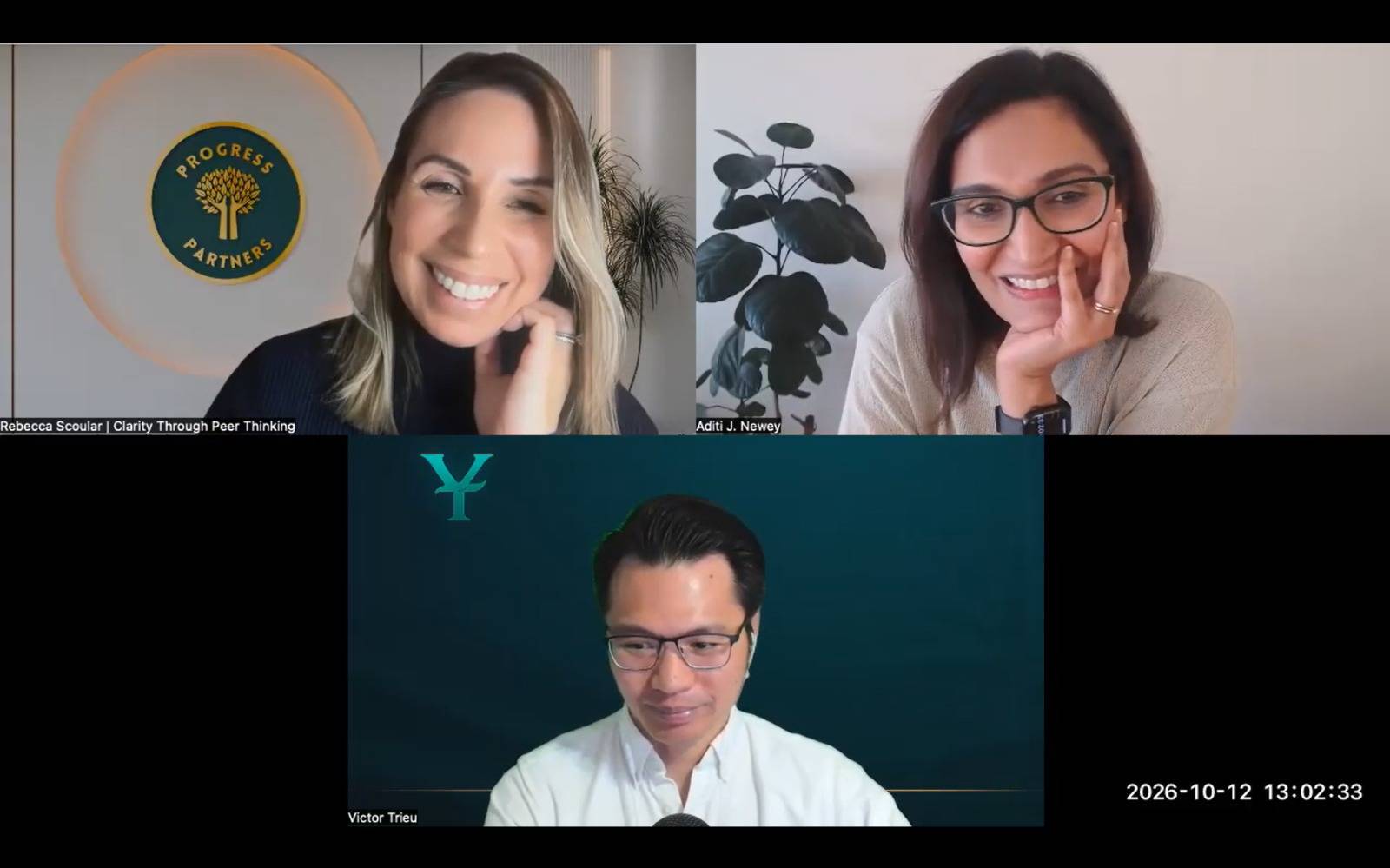 Aditi, Victor and Rebecca on the live FAQ