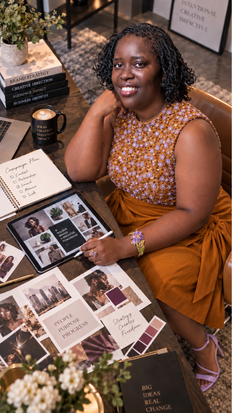 Coach Sharline working on creative business ideas