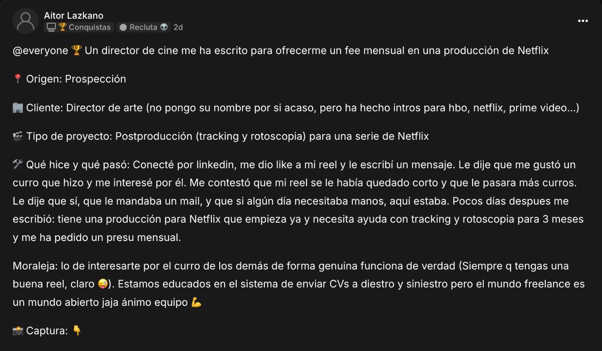 Aitor explica cómo consiguió el cliente