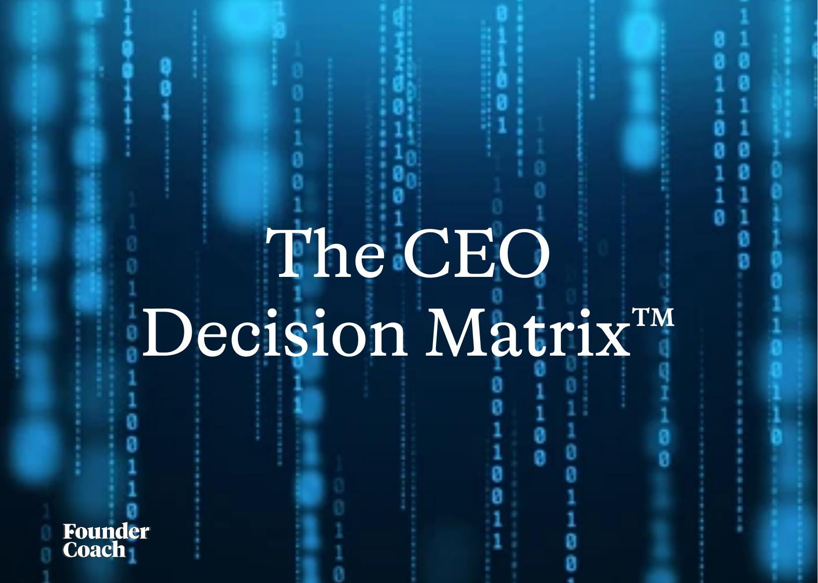 The CEO Decision Matrix™ cover