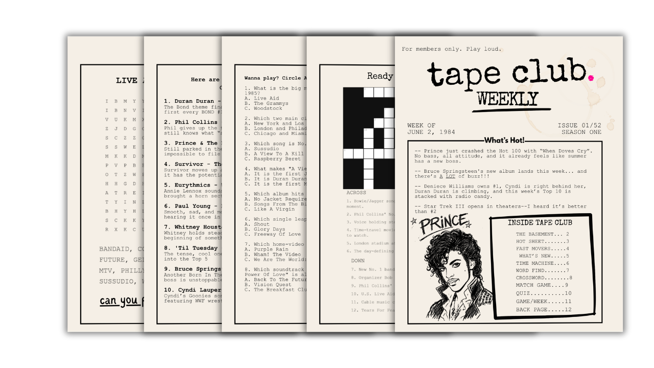 Tape Club Weekly Magazine — Issue 01/52, Week of June 2, 1984
