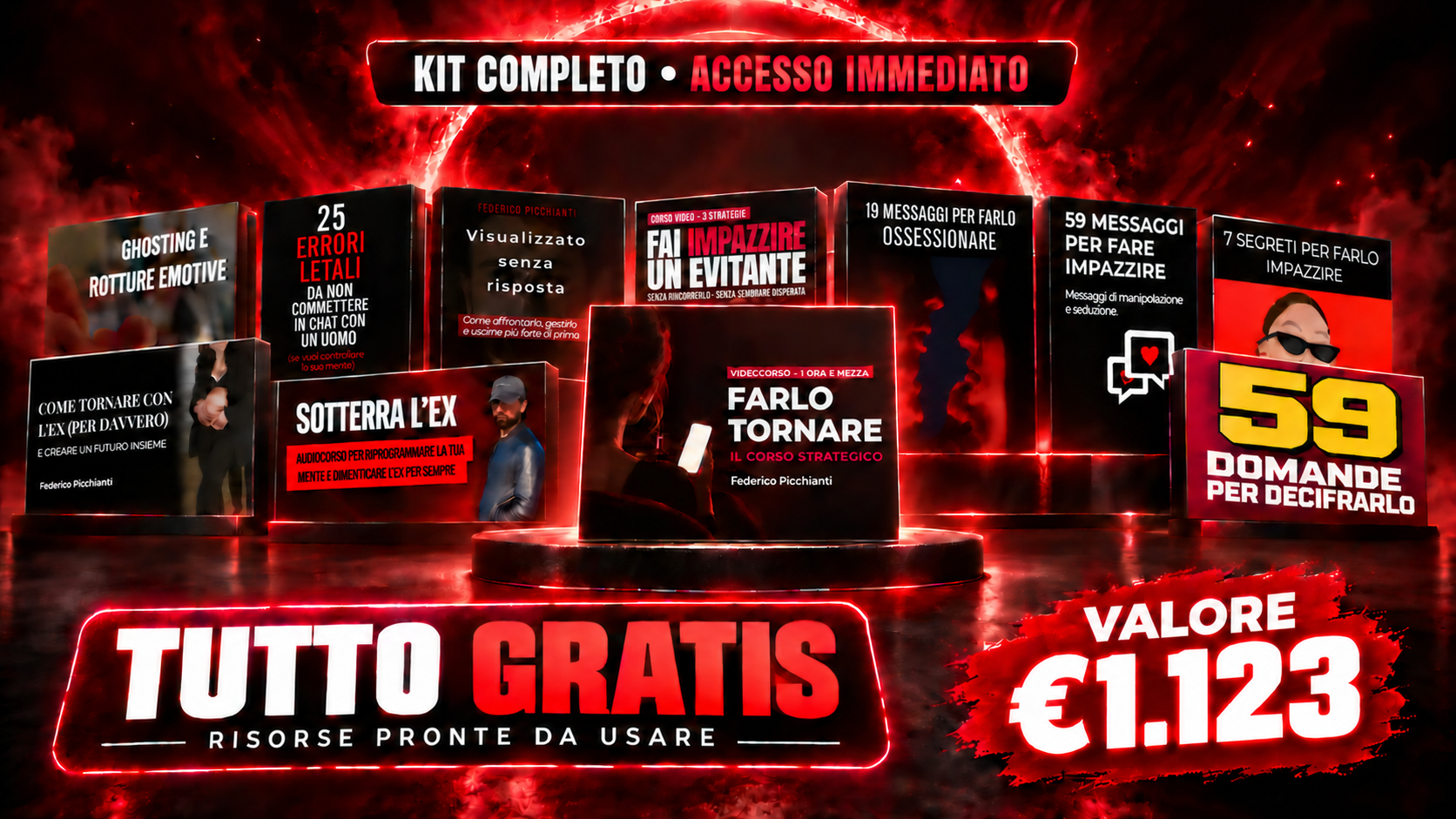 Il Kit Farlo Tornare: undici fra corsi, ebook e audiolibri. Valore 1.123 euro, per te zero.