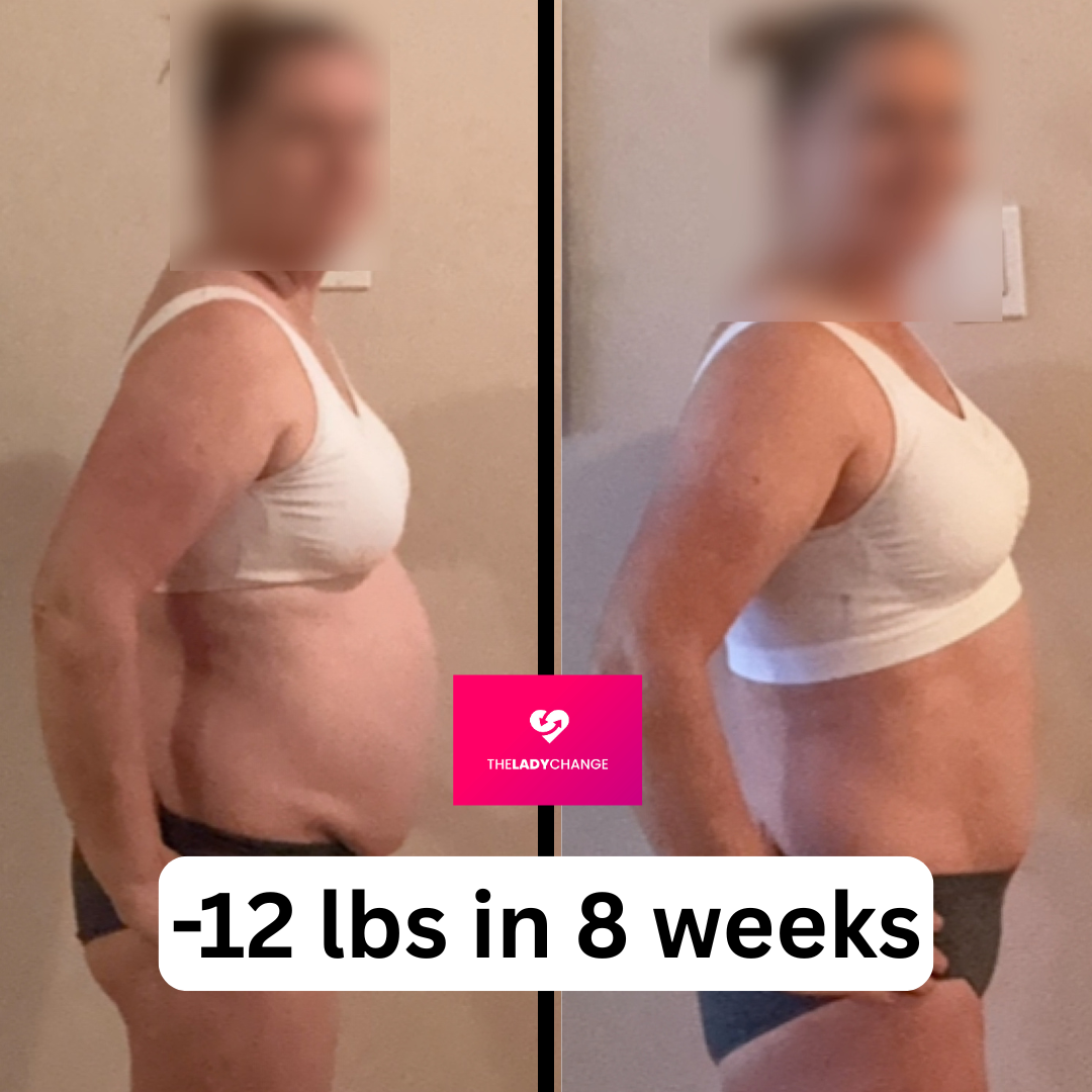 Challenge member before and after: 12 lbs in 8 weeks