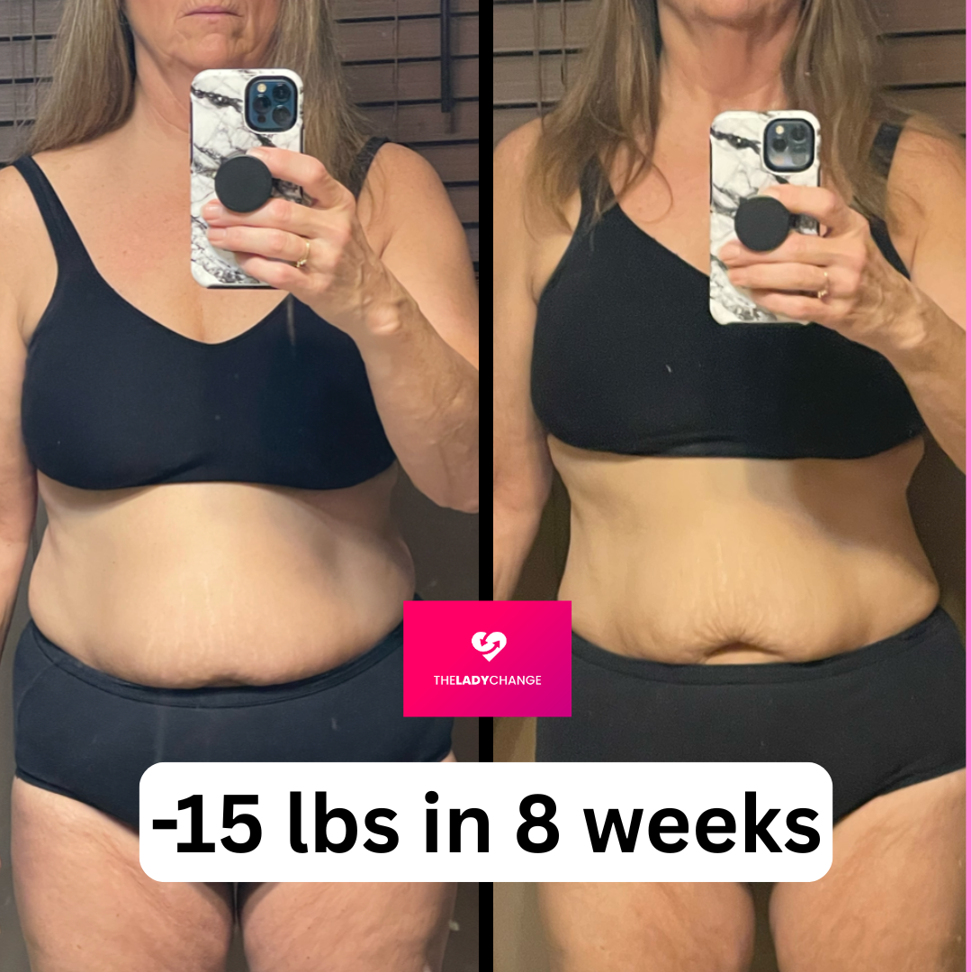 Challenge member before and after: 15 lbs in 8 weeks