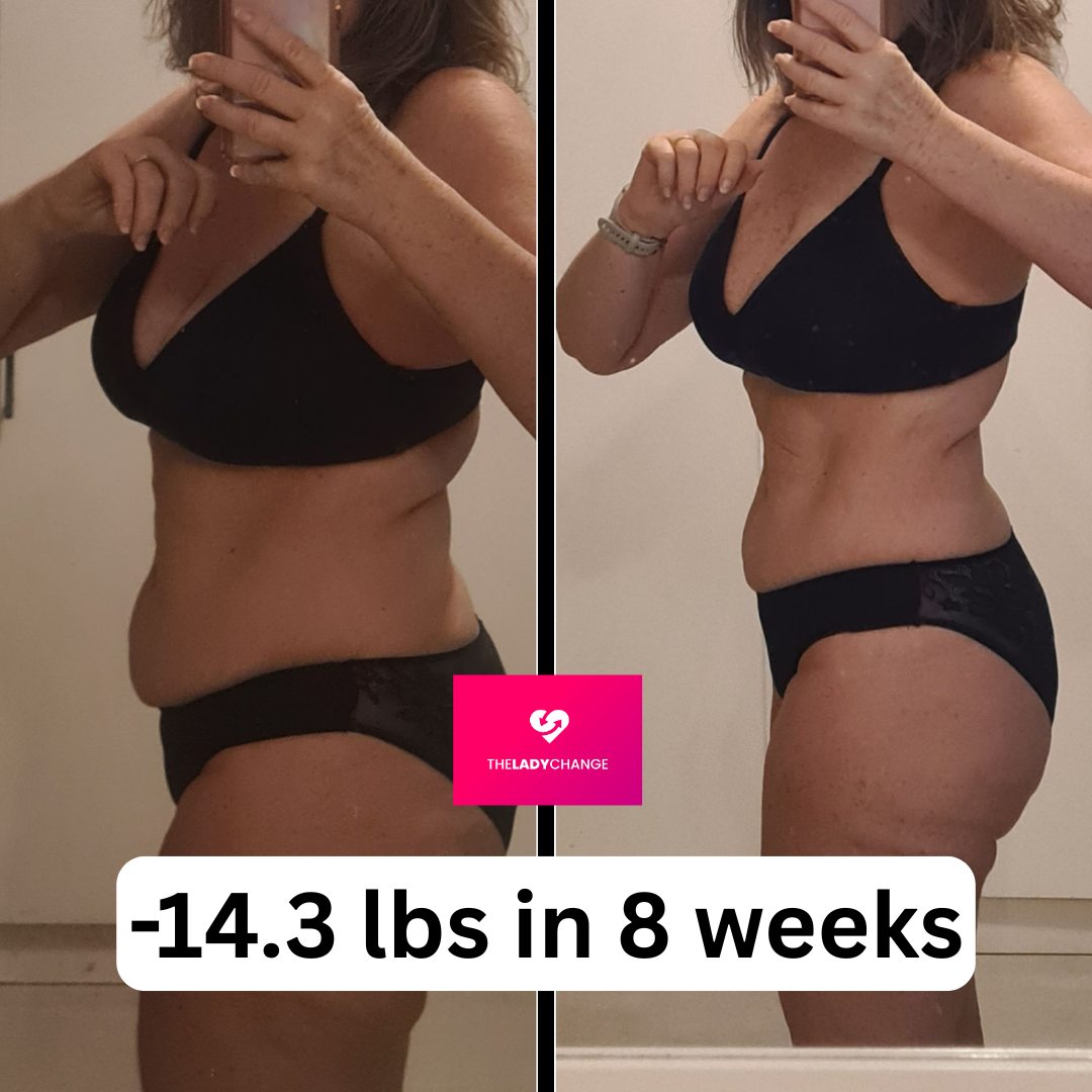 Challenge member before and after: 14.3 lbs in 8 weeks