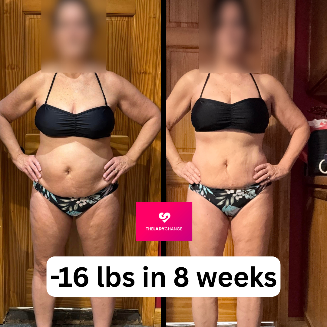 Challenge member before and after: 16 lbs in 8 weeks