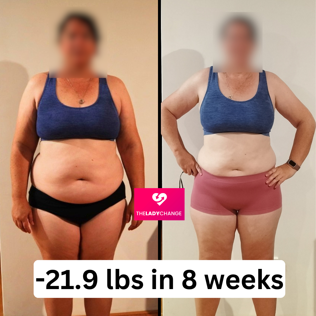 Challenge member before and after: 21.9 lbs in 8 weeks