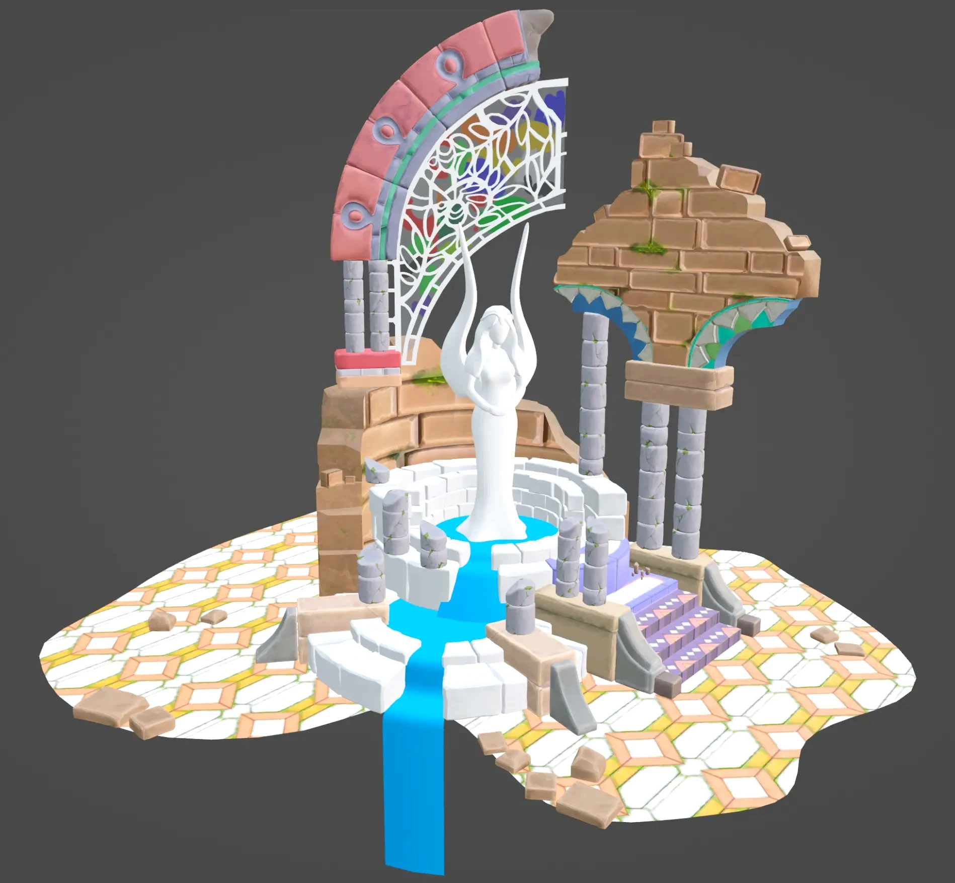 Evolución del texturizado de The Fountain