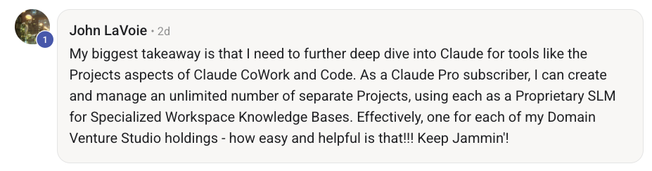 Member feedback from Club Jam