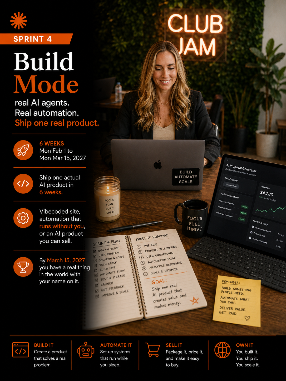 Sprint 4 Build Mode: ship one real AI product, automation, or vibecoded site