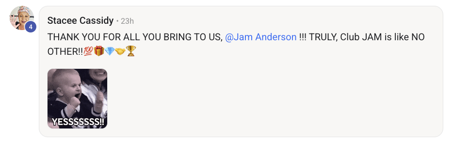 Member feedback from Club Jam