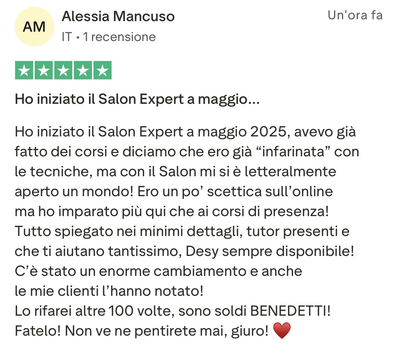 Testimonianza Salon Expert