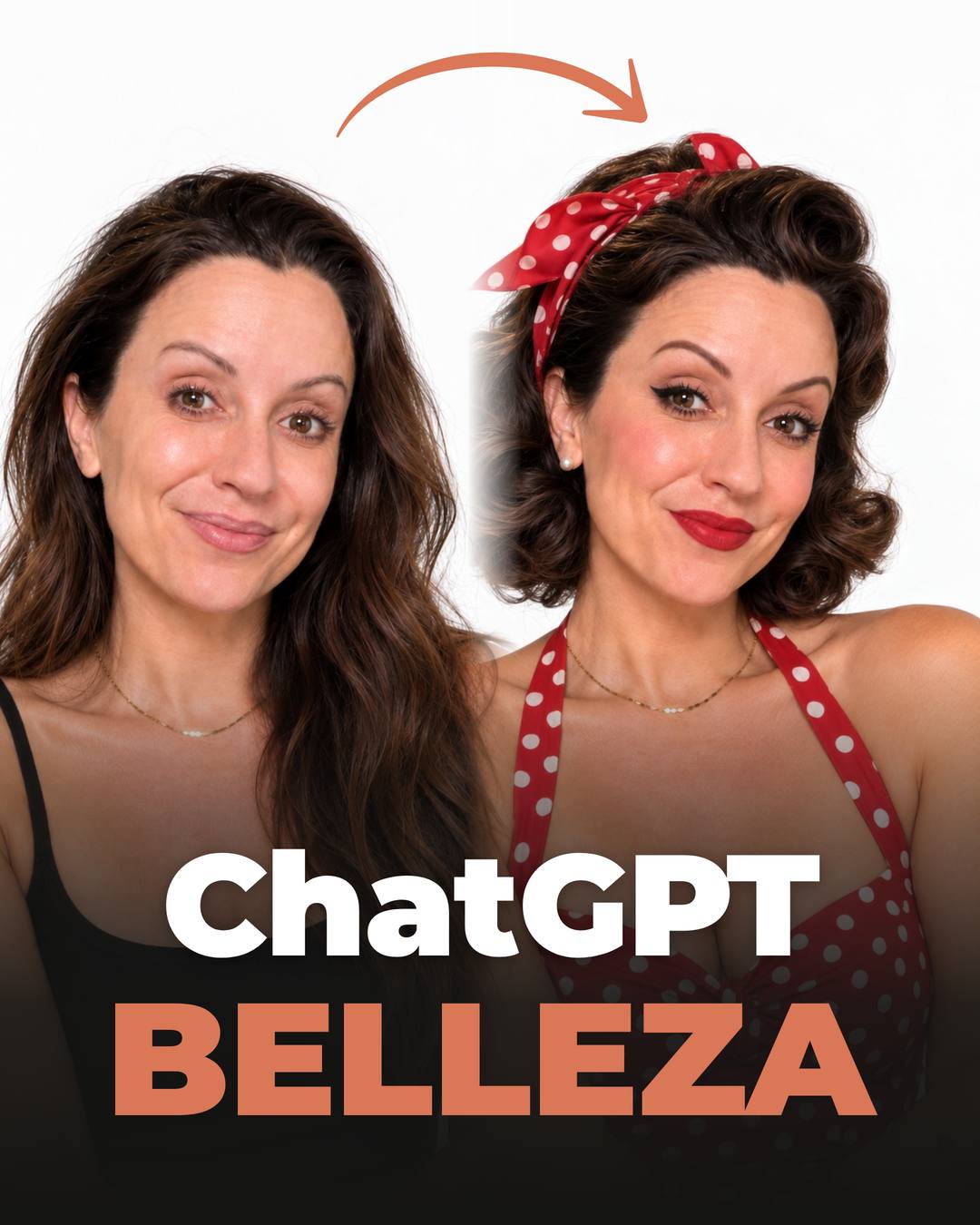 Marta Miller con el look pin-up generado con ChatGPT