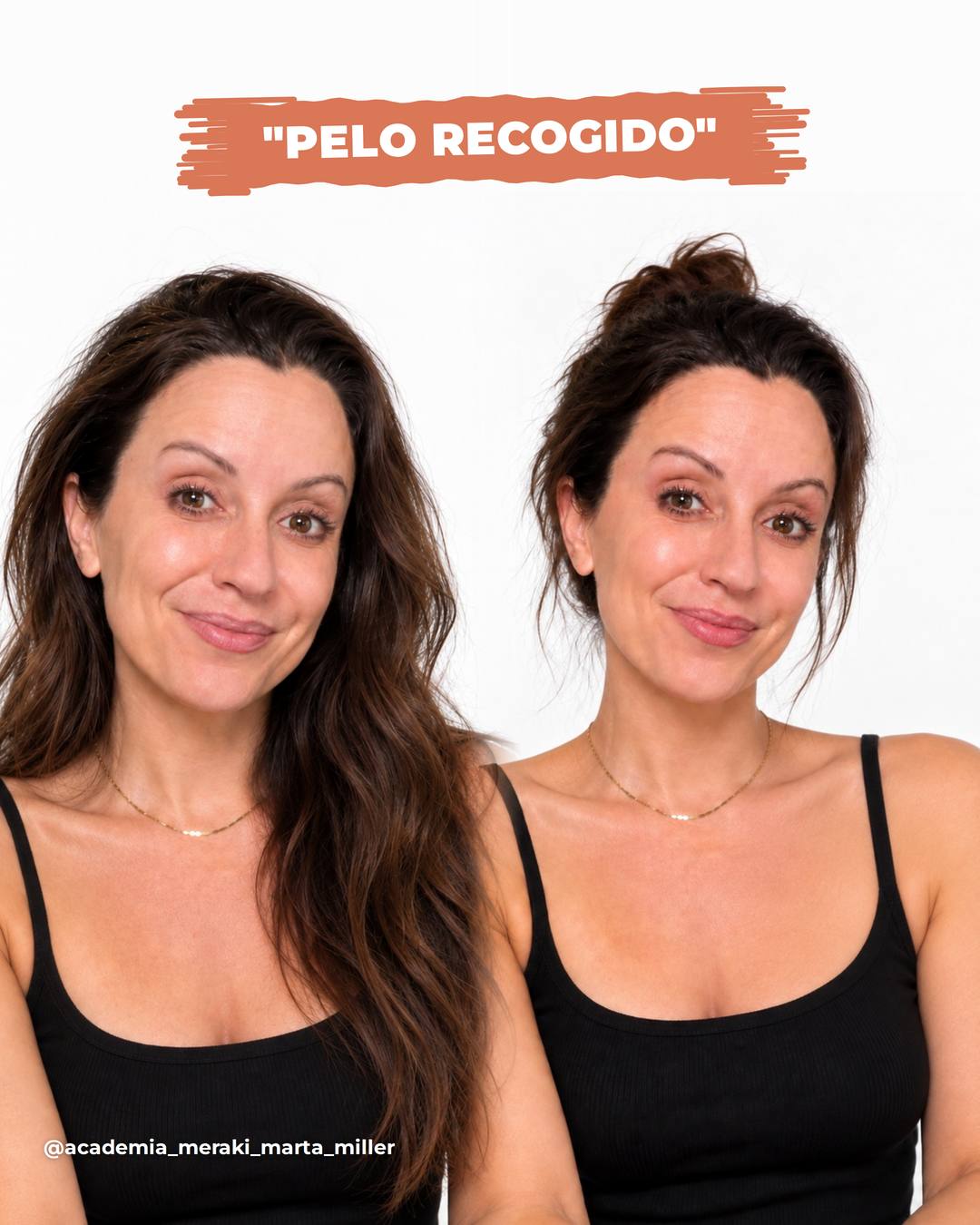 Marta Miller con el pelo recogido generado con ChatGPT